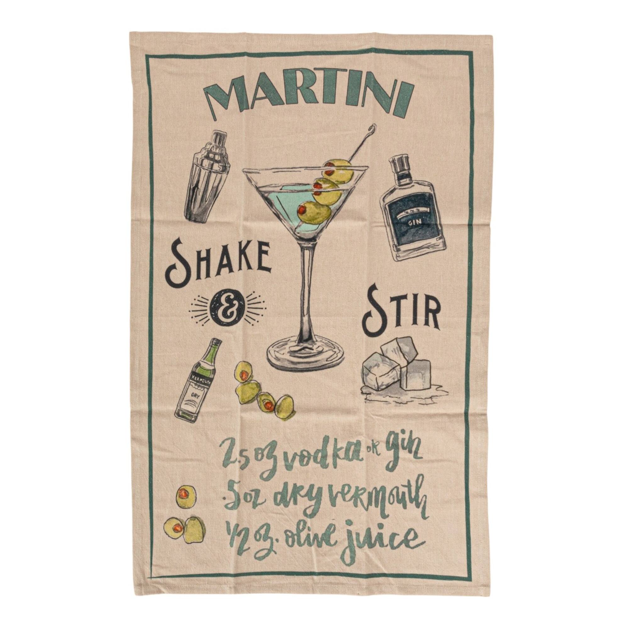 Hello Honey® Cocktail Recipe Print Cotton Printed Tea Towels, 8ct.